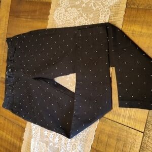 𝅺WOMEN'S Gap Slim City Pants, Size 2, Deep Navy w/White Polka Dots, Slim Fit